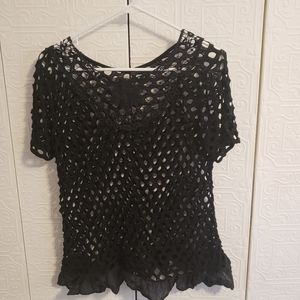 Black woven top